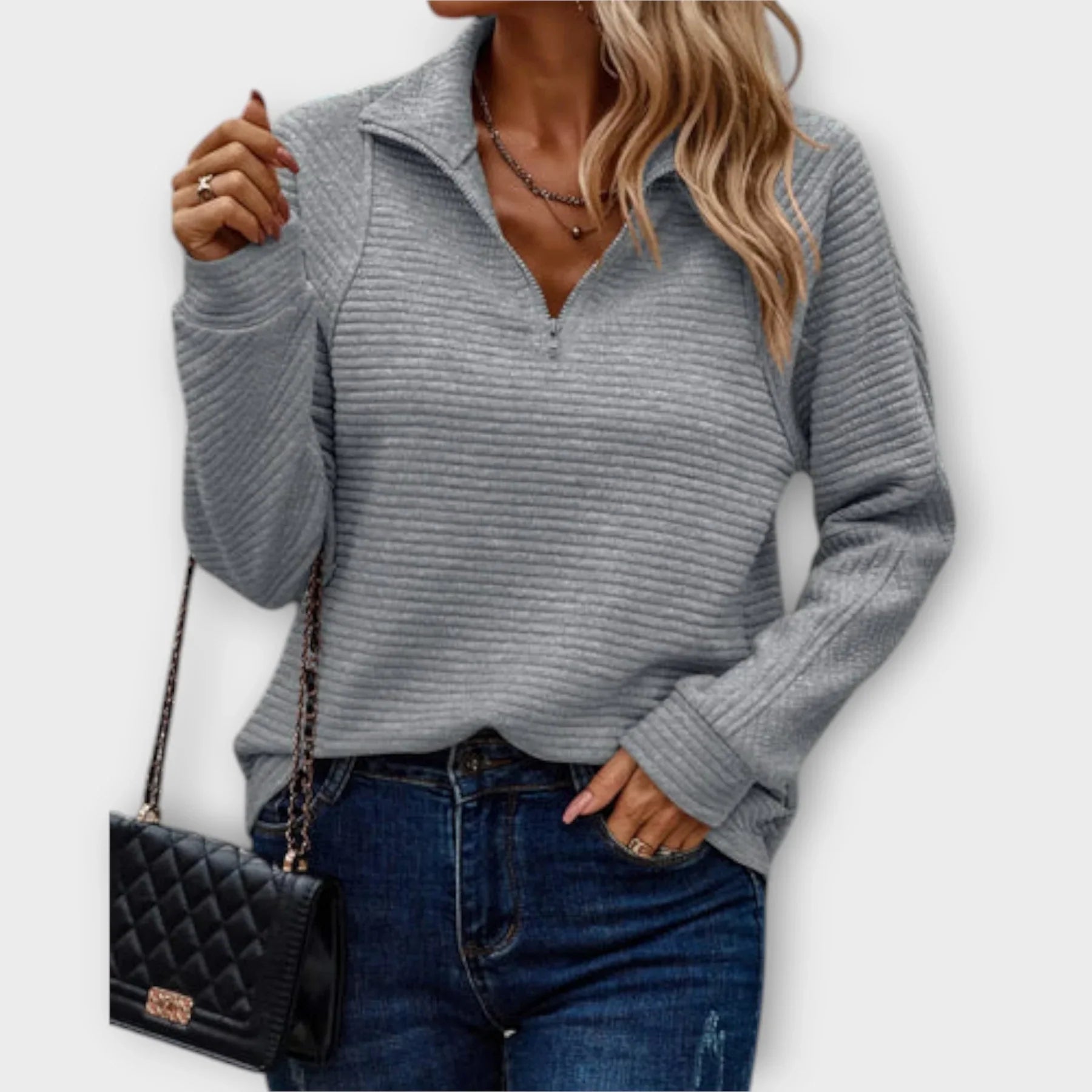 Klara | Bluza z półzamkiem