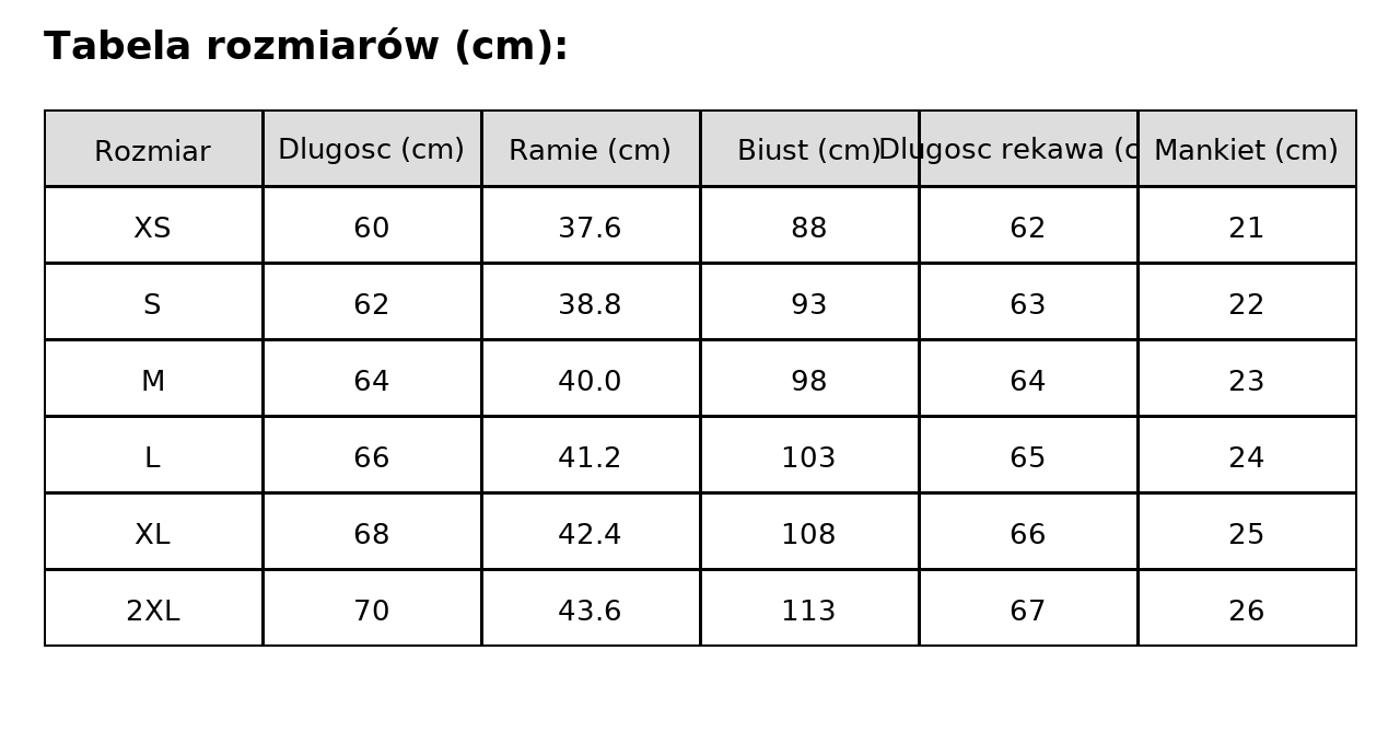 Tabela Rozmiarów